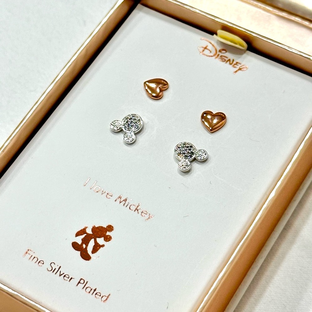Disney Mickey Mouse - fine plated silver/rose gold stud earrings